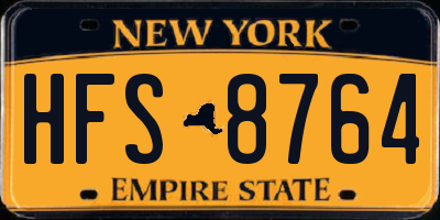 NY license plate HFS8764