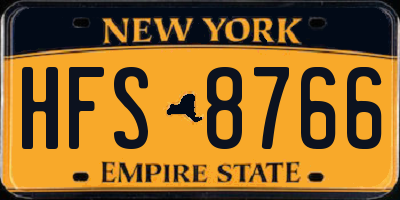 NY license plate HFS8766