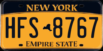 NY license plate HFS8767