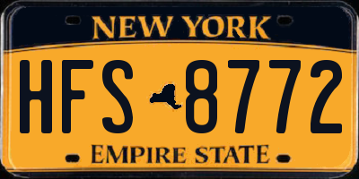 NY license plate HFS8772