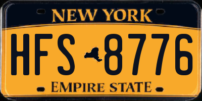 NY license plate HFS8776
