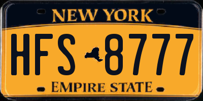 NY license plate HFS8777