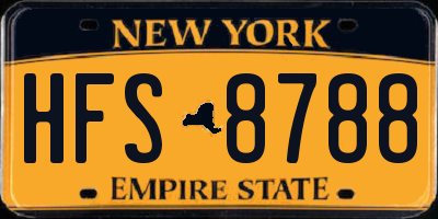 NY license plate HFS8788