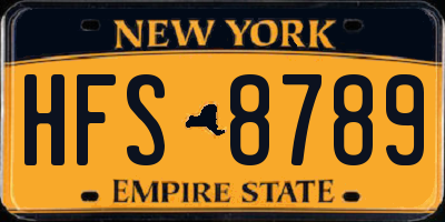 NY license plate HFS8789