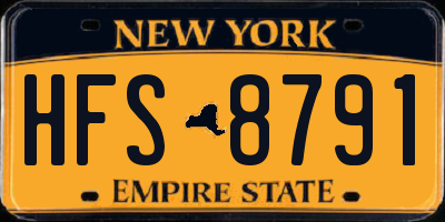 NY license plate HFS8791