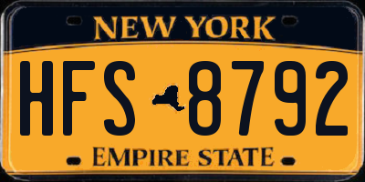 NY license plate HFS8792