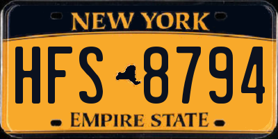NY license plate HFS8794