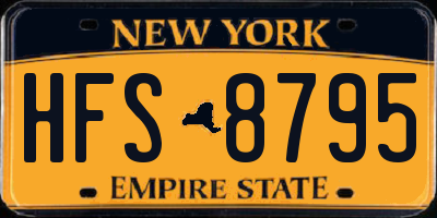 NY license plate HFS8795