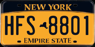 NY license plate HFS8801