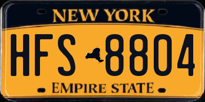 NY license plate HFS8804