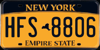 NY license plate HFS8806