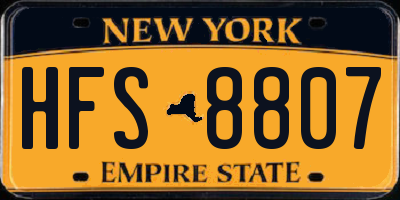 NY license plate HFS8807