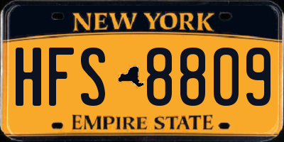 NY license plate HFS8809
