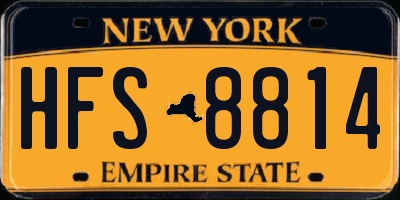NY license plate HFS8814