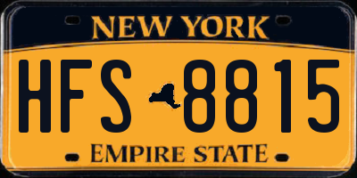 NY license plate HFS8815