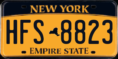 NY license plate HFS8823
