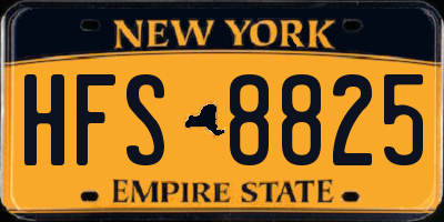 NY license plate HFS8825