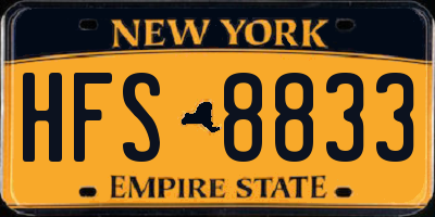 NY license plate HFS8833