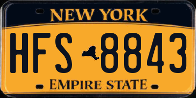 NY license plate HFS8843