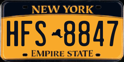 NY license plate HFS8847