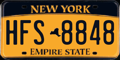 NY license plate HFS8848