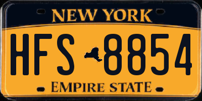 NY license plate HFS8854