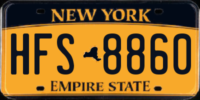 NY license plate HFS8860