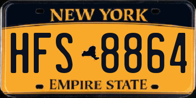 NY license plate HFS8864