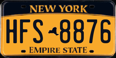 NY license plate HFS8876