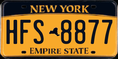 NY license plate HFS8877