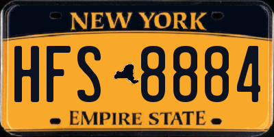 NY license plate HFS8884