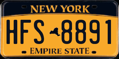 NY license plate HFS8891