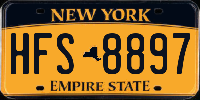 NY license plate HFS8897