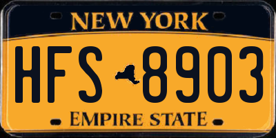 NY license plate HFS8903