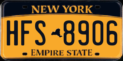 NY license plate HFS8906