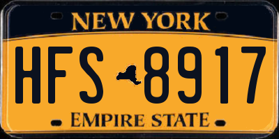 NY license plate HFS8917