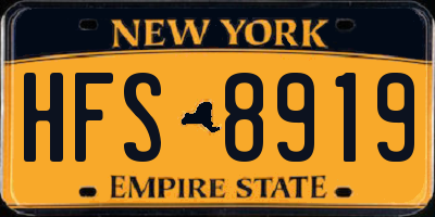 NY license plate HFS8919
