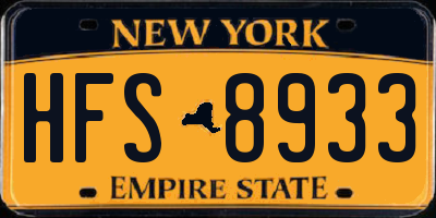 NY license plate HFS8933