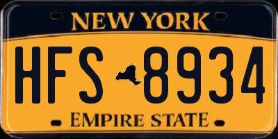 NY license plate HFS8934