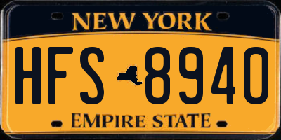 NY license plate HFS8940