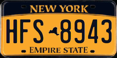 NY license plate HFS8943