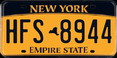 NY license plate HFS8944