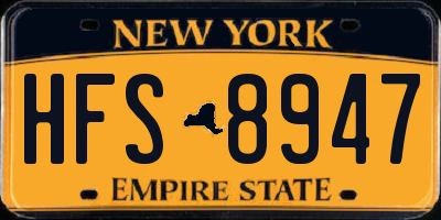 NY license plate HFS8947