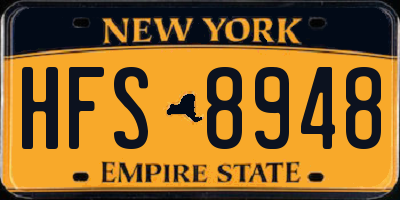 NY license plate HFS8948
