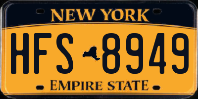NY license plate HFS8949