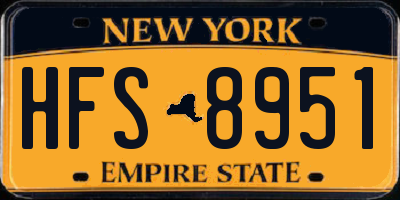 NY license plate HFS8951