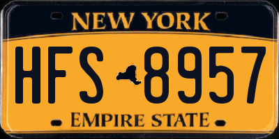 NY license plate HFS8957