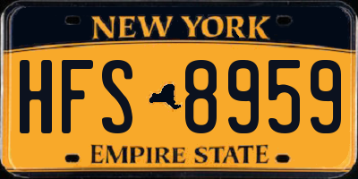 NY license plate HFS8959