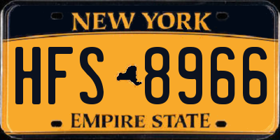 NY license plate HFS8966