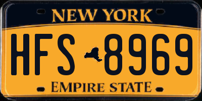 NY license plate HFS8969